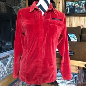 Velvet snap button shirt